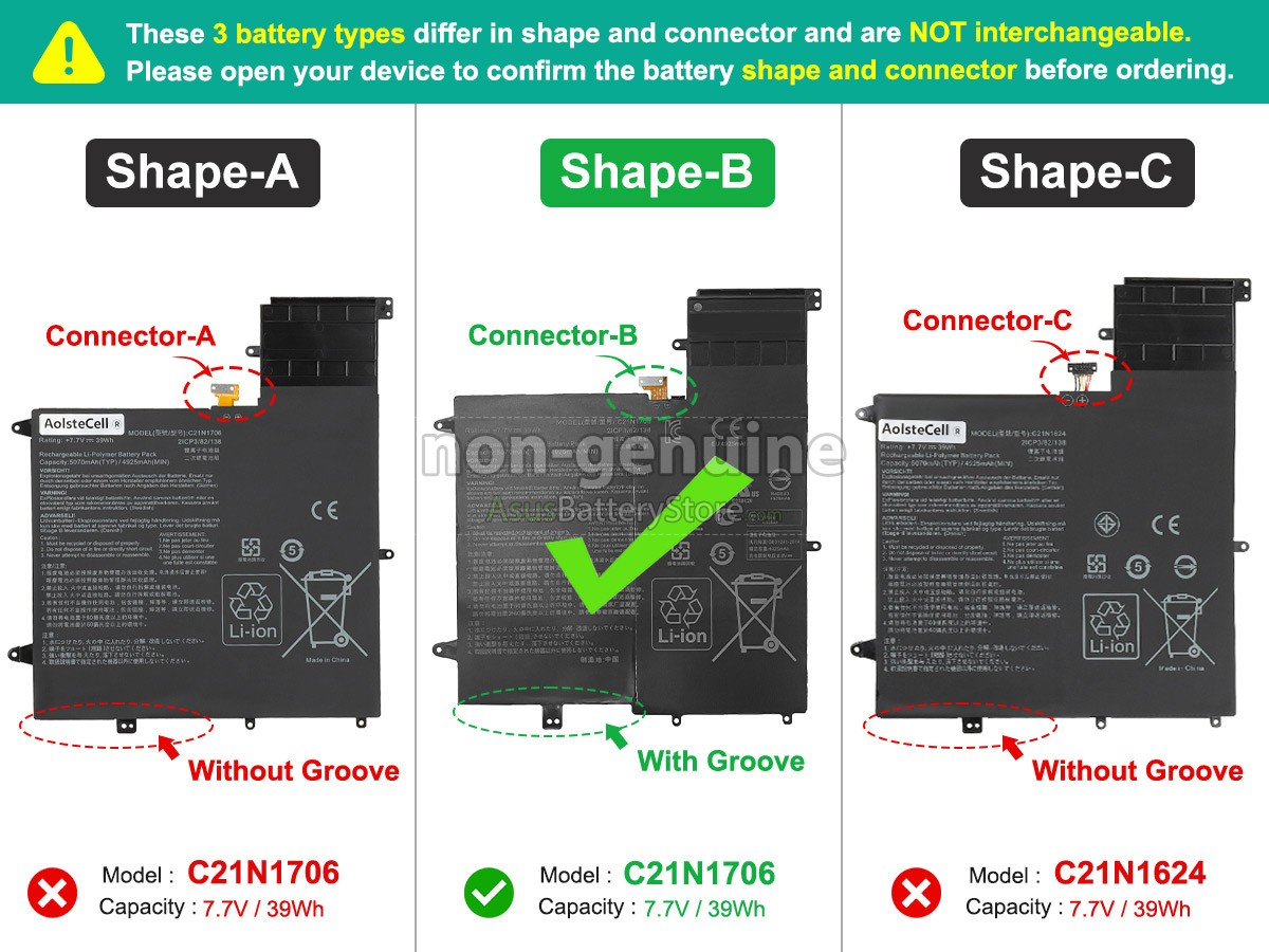 battery for Asus Q325UA-BI7T18
